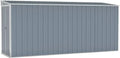 Geräteschuppen aus Stahl mit Tür, Grau, 118x382x178 cm