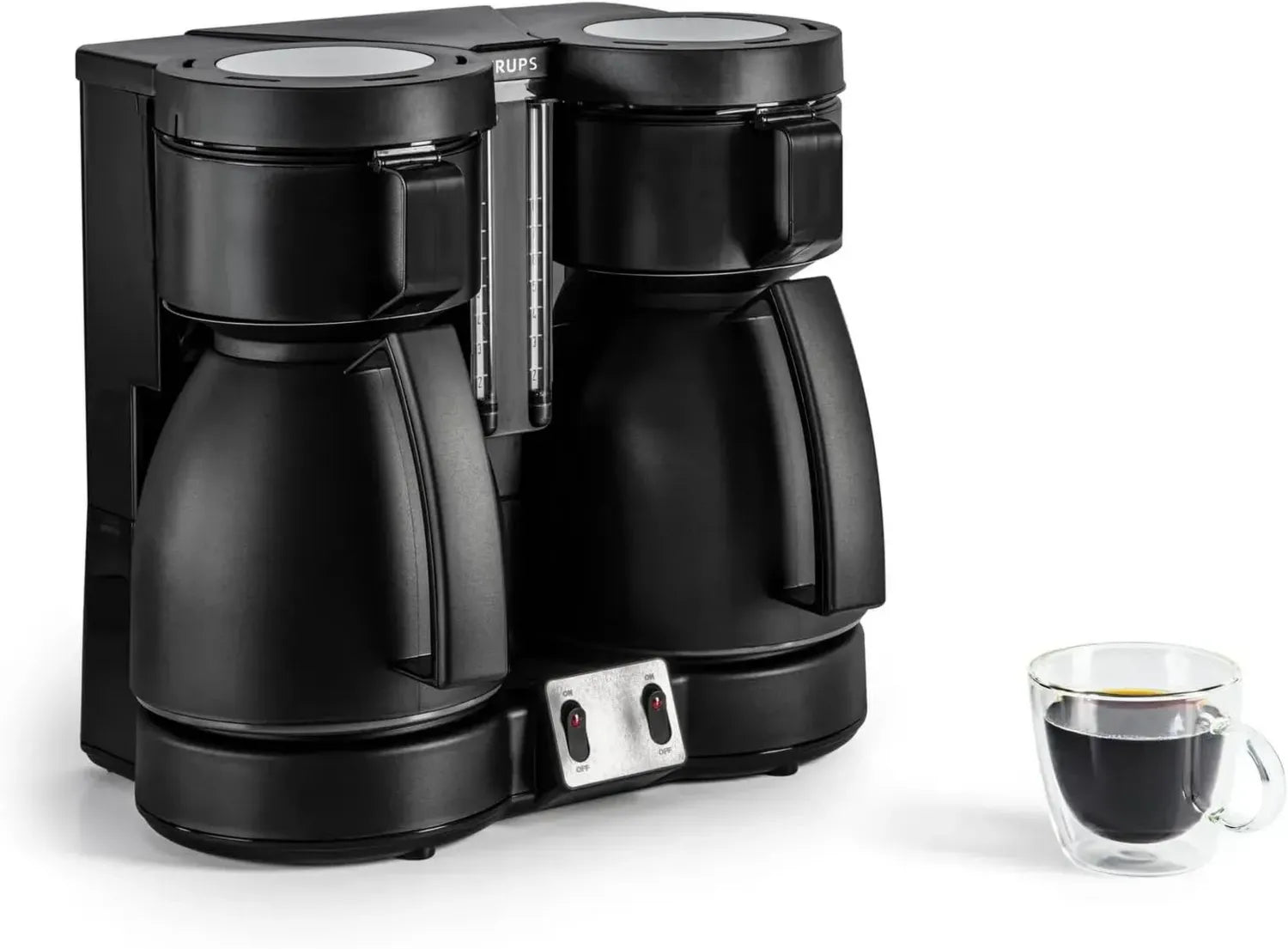 KRUPS Thermo-Duo Filterkaffeemaschine mit Doppelkannen, exzellente Isolierung, Schwarz