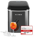Kompakte Eiswürfelmaschine mit Timer - 15 kg tägliche Kapazität, leise und effizient, schwarz