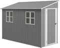 Wetterfestes Metall-Gartenhaus 1,2 x 3 m mit Fenstern und Boden-Kit, abschließbarer Geräteschuppen für Outdoor Lagerung