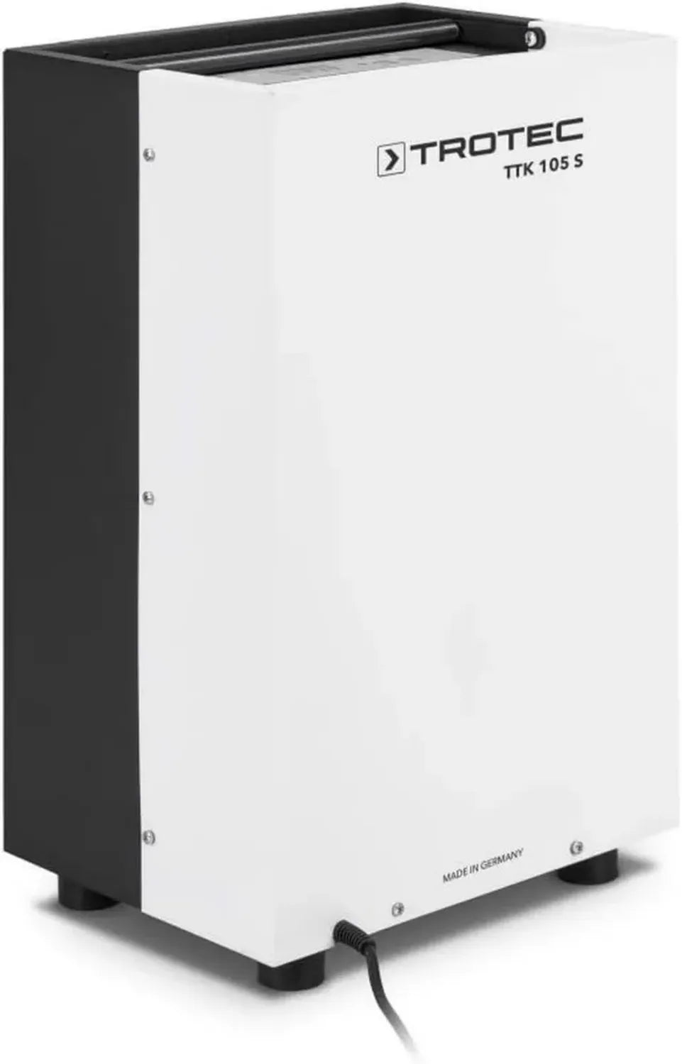 TROTEC Industrieller Luftentfeuchter TTK 105 S – Bautrockner für Räume bis 45 m², Entfeuchtungskapazität 30 l/Tag, 5,2 l Tank, Hygrostatsteuerung