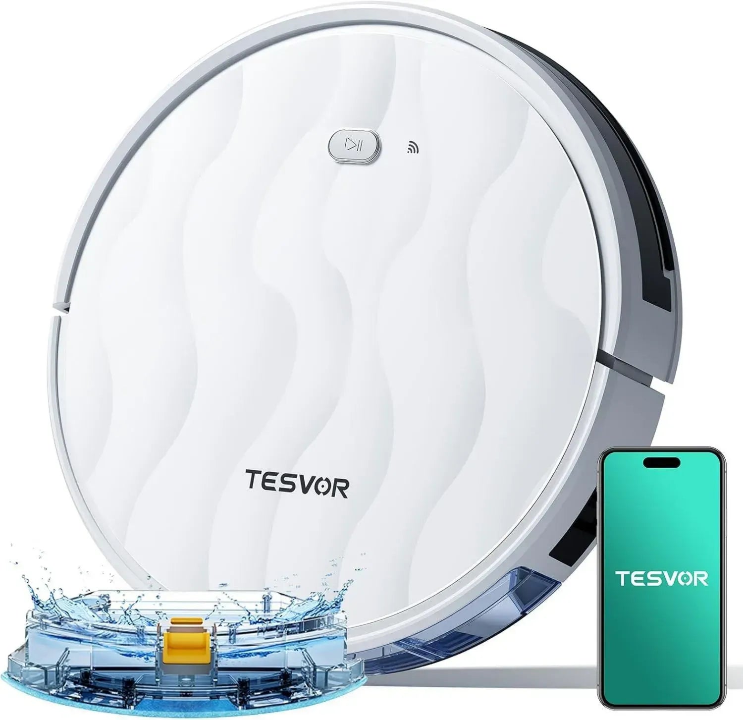 Tesvor M2 Saugroboter mit Wischfunktion, 6000Pa, WLAN, 5100mAh, ideal für Tierhaare und Hartböden