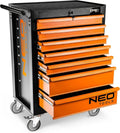 Hochbelastbarer NEO TOOLS Werkzeugschrank mit 7 Schubladen und Zentralverriegelung