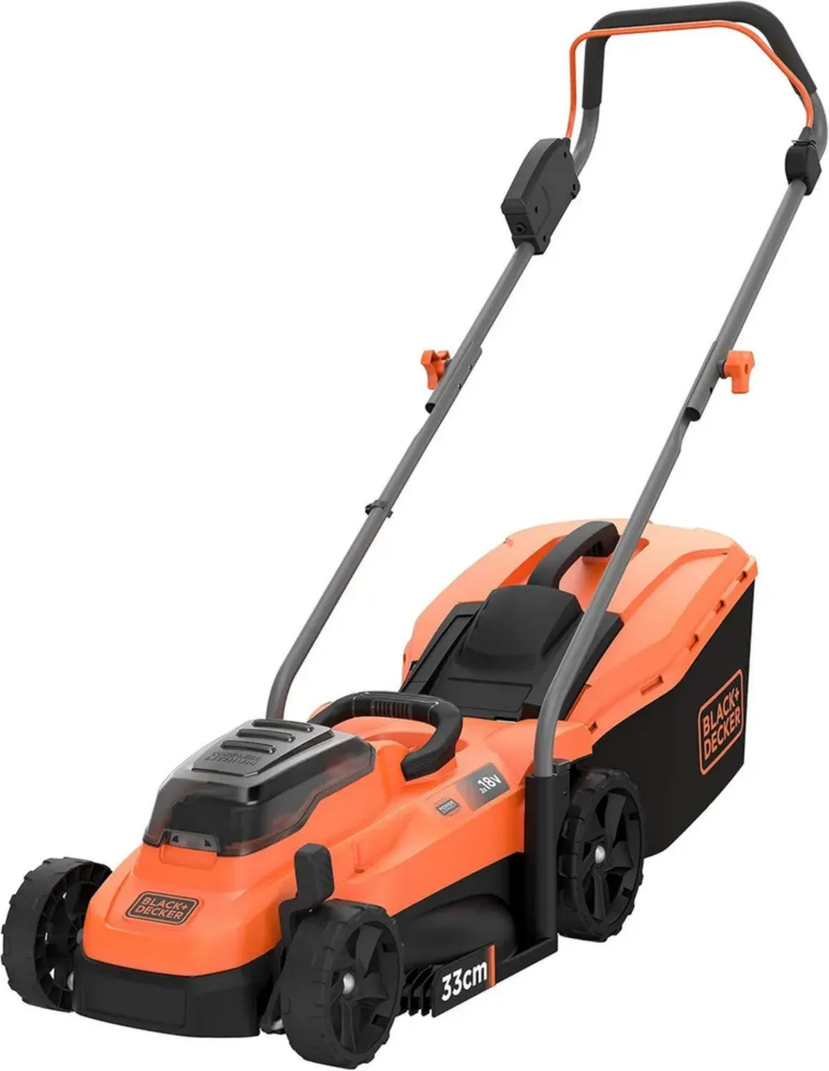 BLACK+DECKER Akku-Rasenmäher mit 2x 18V Batterien, 33 cm Schnittbreite, ideal für Flächen bis 400 m²