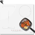 Karinear Weißes Flexzone Induktionskochfeld 60 cm, Einbau mit Touch-Bedienung, Timer, Kindersicherung, Boost-Funktion, 3500W, 220V-240V