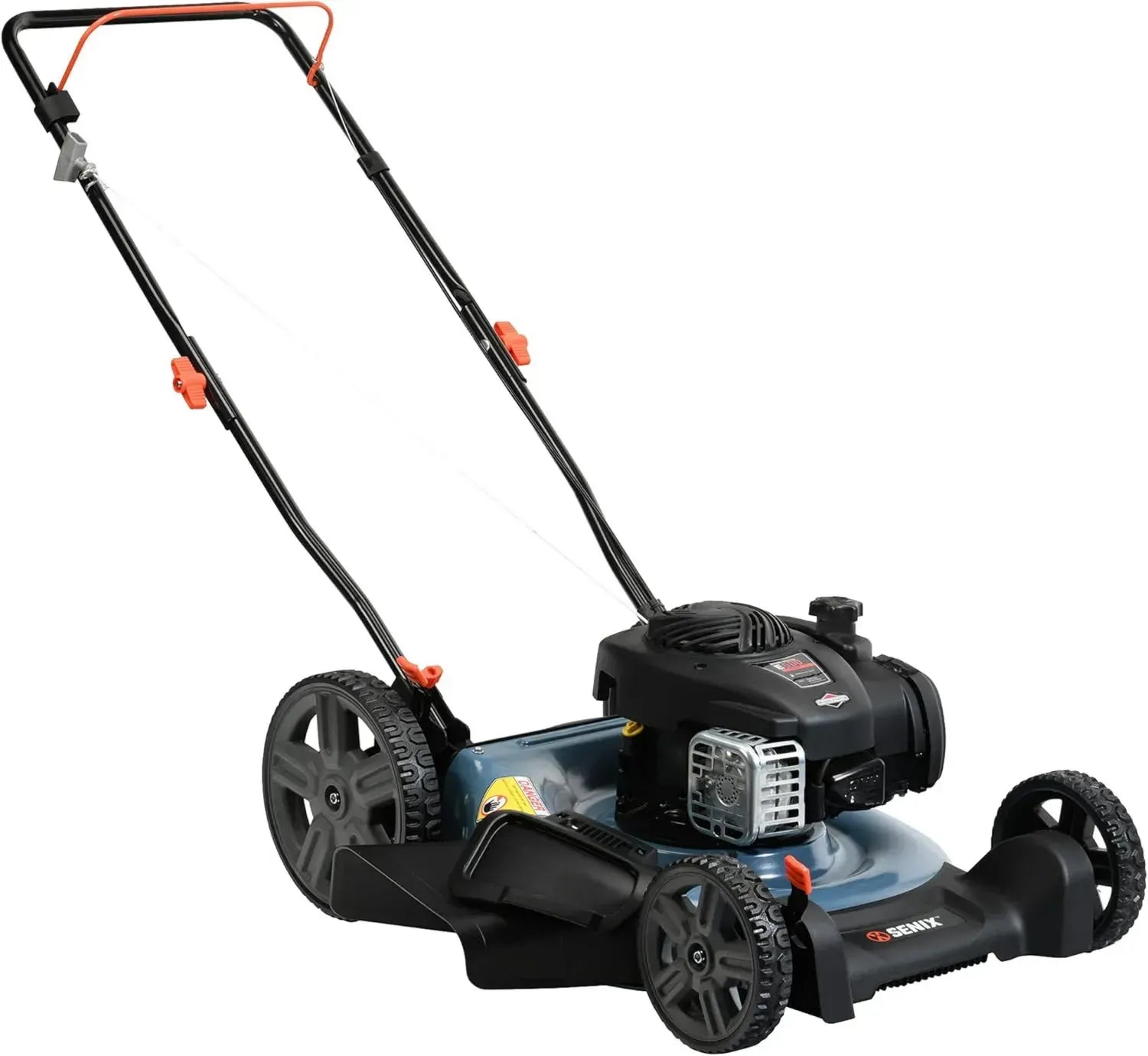 SENIX Benzin-Rasenmäher 53 cm mit 140ccm 4-Takt Motor, Mulch- und Seitenauswurf, 6-fache Höhenverstellung
