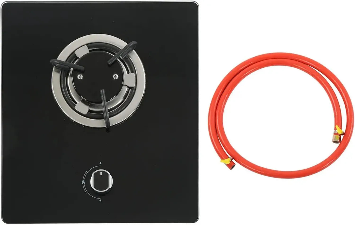 Einzelner Gaskochfeld für Wohnmobil und Boot mit Gehärtetem Glas, 1,8 KW, Ideal für Outdoor-Küche