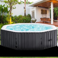 Aufblasbarer Whirlpool für 4-6 Personen mit Jacuzzi-Funktion, 195x195x63,5cm, inkl. Abdeckung, Matte und Heizungspumpe