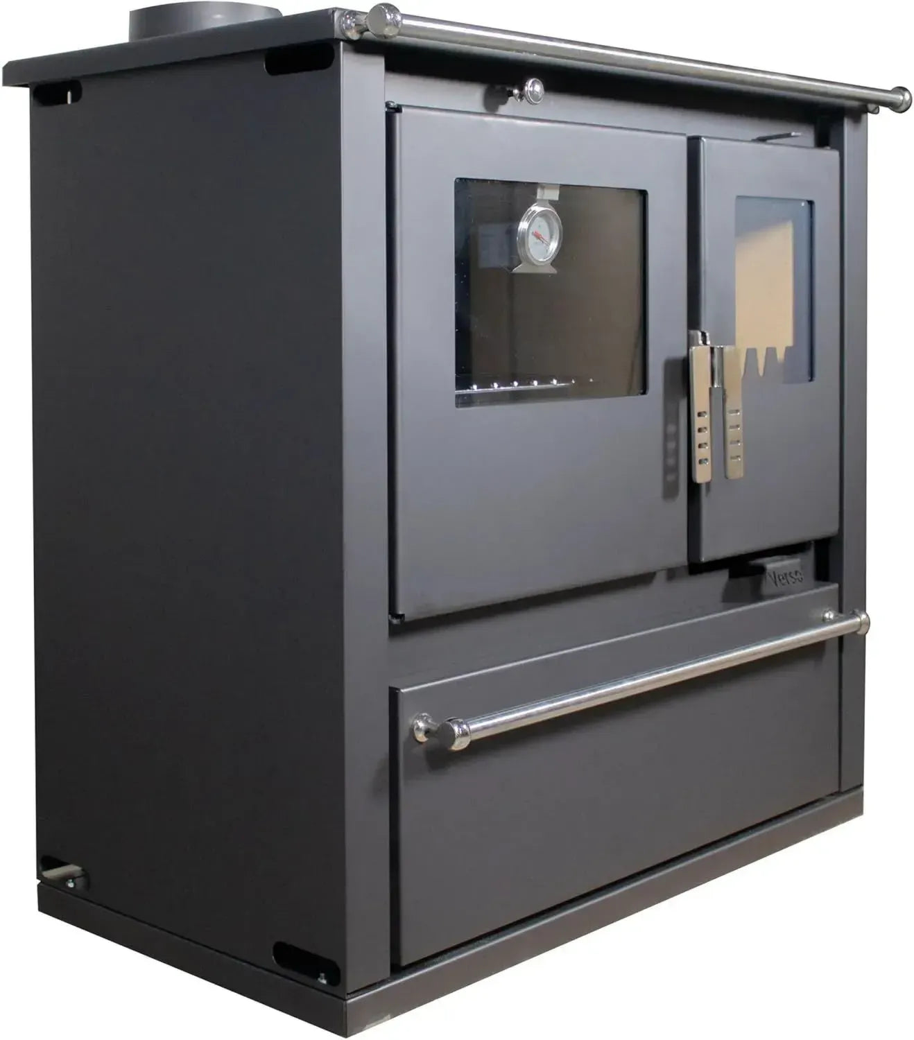 Energieeffizienter Küchenofen Verso CS Plus 7,7 kW – Schwarz Links